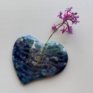 Heart Wall Vase- waves of the sea